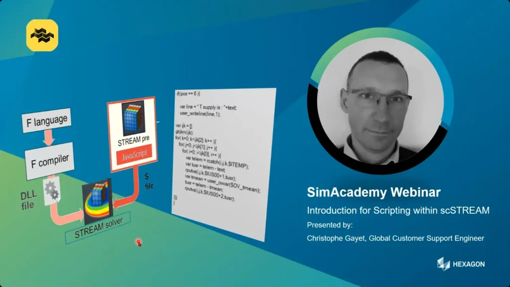 Screenshot of webinar introduction slide with Christophe Gayet's name and title.
